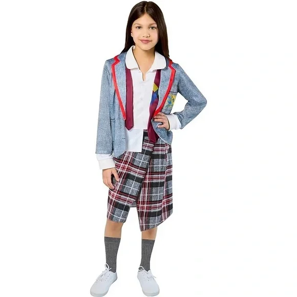 Girls Beetlejuice Astrid School Uniform Halloween Costume Size M 7-8‎