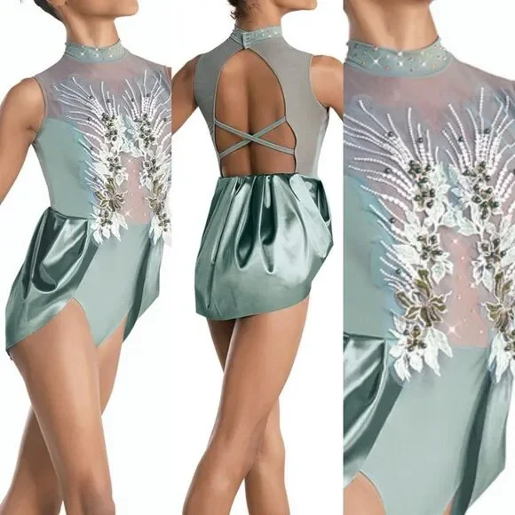 Revolution 10th House Dance Costume sage green HERA TH23102 lyrical LC child