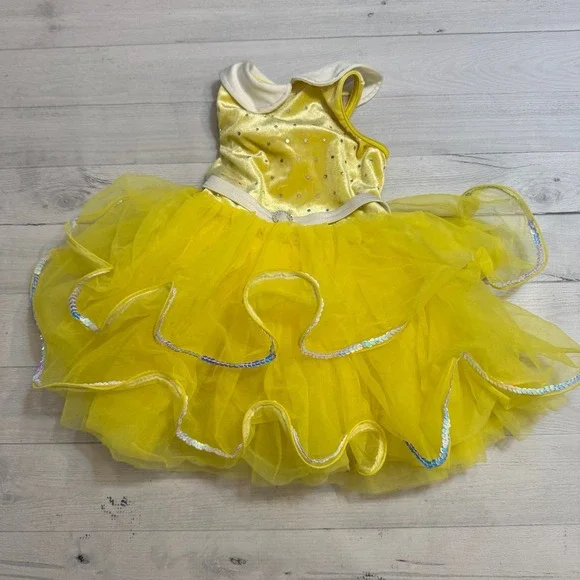 Weissman yellow tutu one piece dance dress‎ costume child XS
