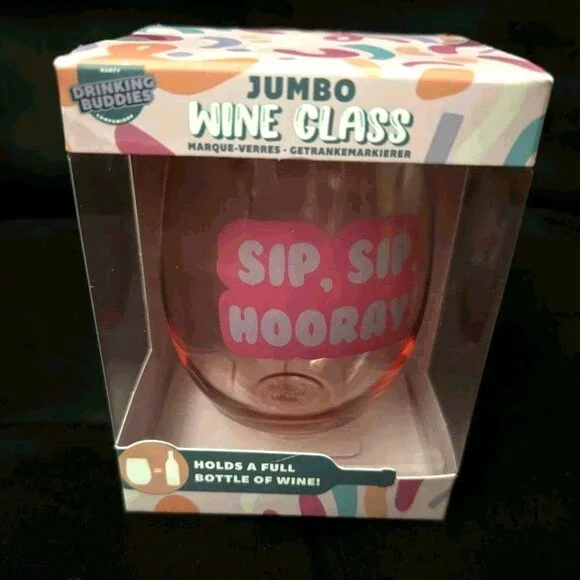 Jumbo Pink Wine Glass 
