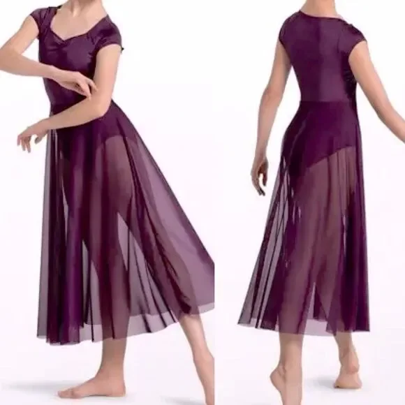 WEISSMAN Dance Costum purple mesh maxi Wilder Mind 14516 LC-large child