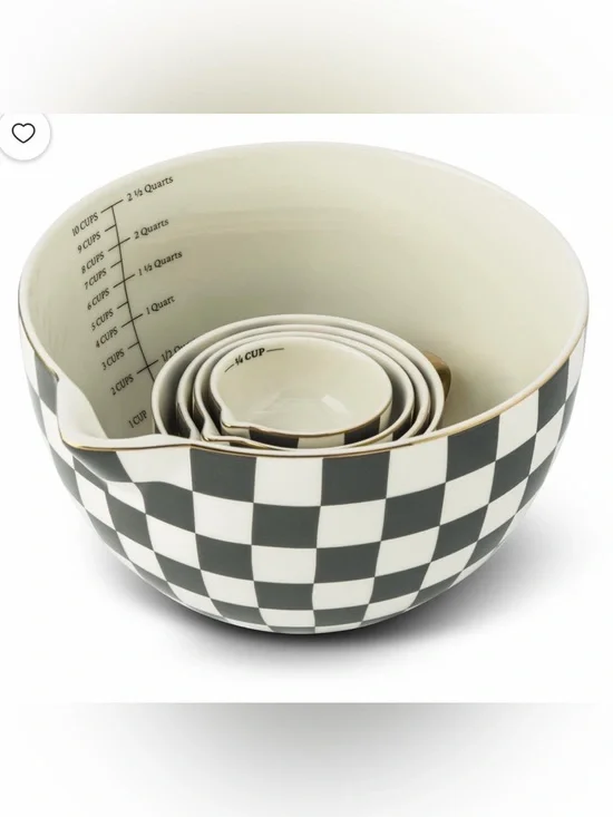Thyme & Table 5-Piece Checkered Batter Bowl & Measuring Cup Set