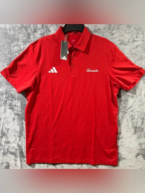Adidas Louisville Cardinals Ultimate365 Polo Shirt [JV7062] Men’s Size Large NEW