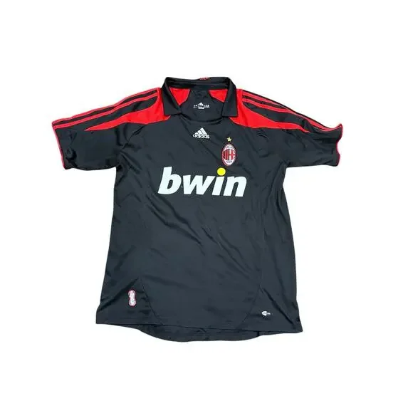Adidas AC Milan Pirlo #21 Black Jersey Men’s L ClimaCool Vintage Style