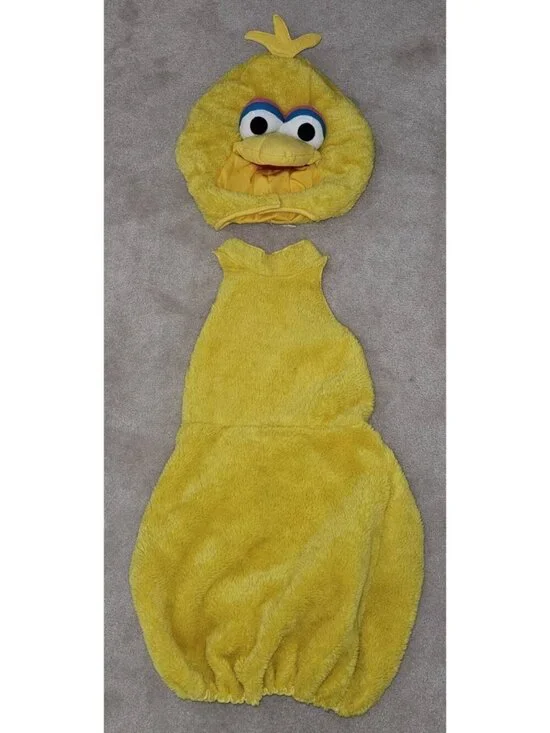 Big Bird Sesame Street Halloween Costume Youth Large 12-14 Headpiece Jumpsuit