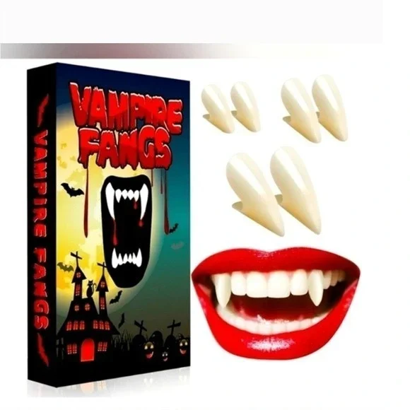 Vampire Fangs Teeth Costume‎ Accessories 4 Pairs 13mm 15mm 17mm  19mm Kids Adult