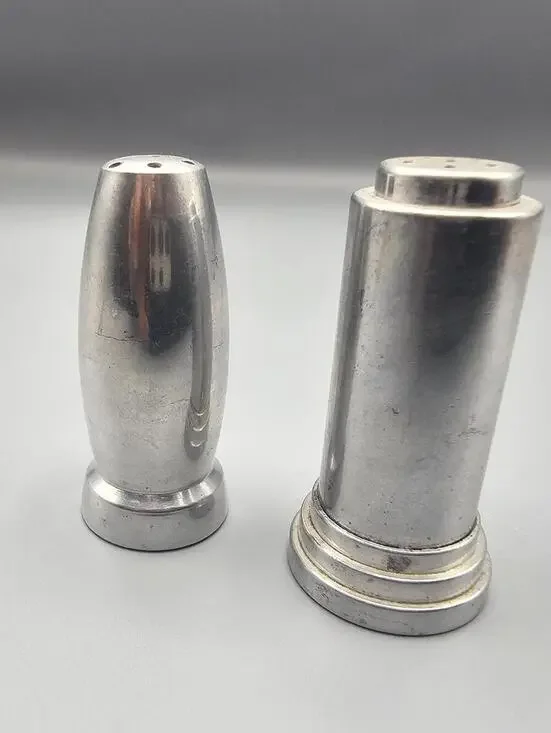 Vintage Metal Salt and Pepper Shakers Set
