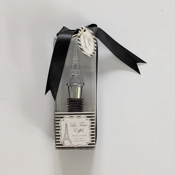 Kate Aspen Eiffel Tower Bottle Stopper - Silver and Black