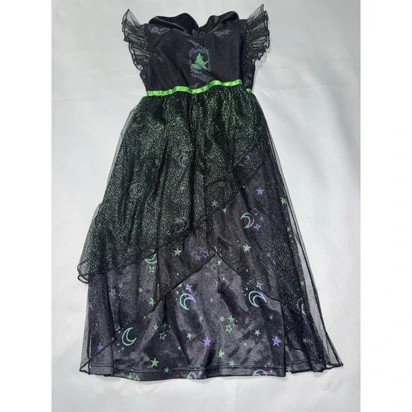 Wicked Musical Kids Costume Dress‎ Size 5T Witch Black Green Halloween