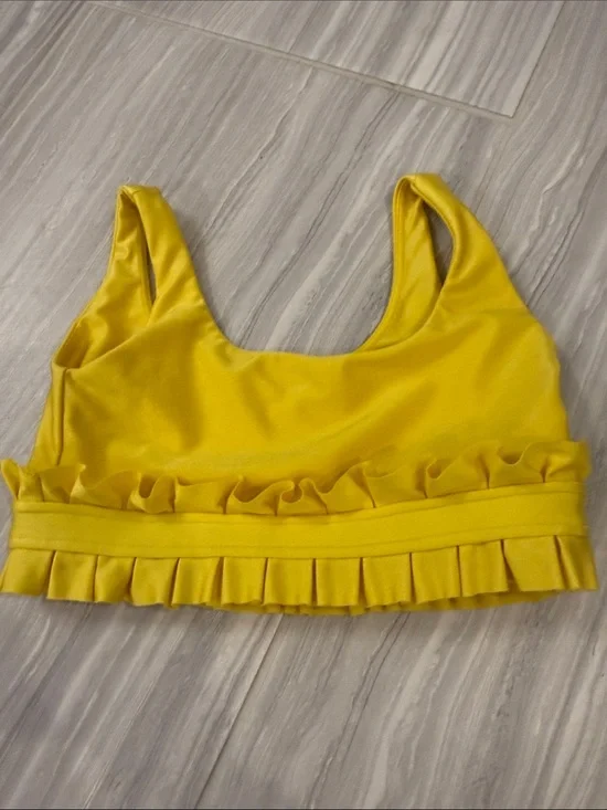 Girls' Yellow Ruffle Dance Crop Top - Kids Costumes Dance