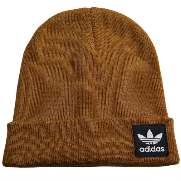 Adidas Original Trefoil Logo‎ Knit Beanie Hat OSFA Acrylic Brown/Rust