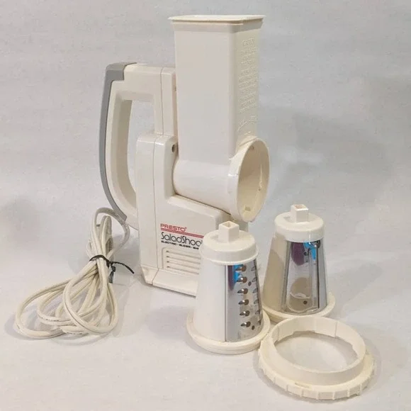 Vtg Presto SaladShooter Electric Slicer Shredder White Model Kitchen Tool Works