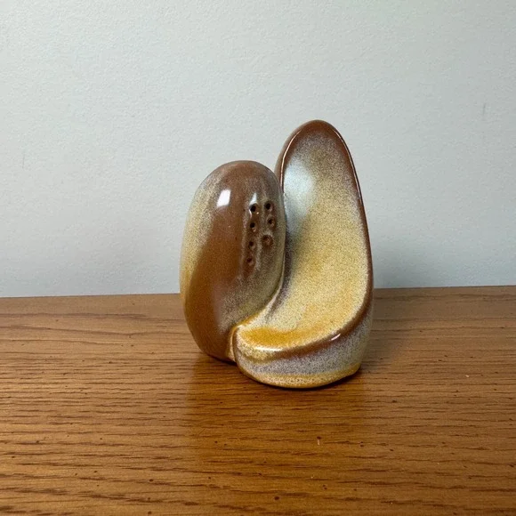 Vintage Frankoma Lazy Bones #4H Attached Salt & Pepper Shakers Mid Century Retro