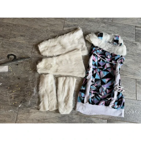 Monster High Abbey Bominable Halloween Costume Medium Rubies Faux Fur Yeti Girls