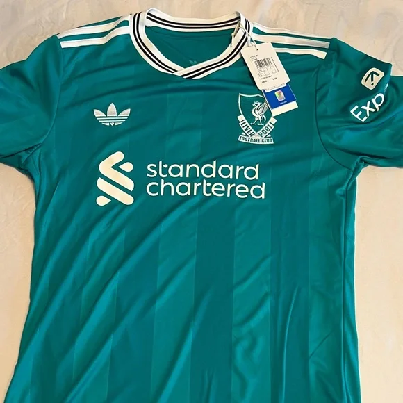 adidas Teal & White Liverpool FC Football Jersey
