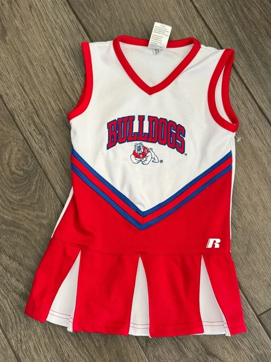 Russell Athletic Red & White Bulldogs Cheer Tank Dress