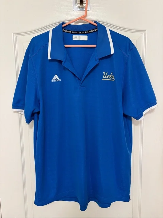 adidas Men's UCLA Royal Blue Polo with White Trim