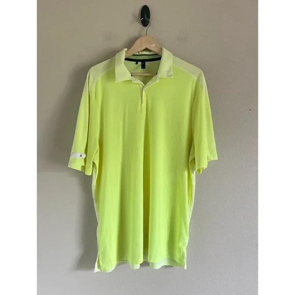 ADIDAS GOLF Men's SPORT  Polo Shirt Solar Yellow Sz‎ XL V-2