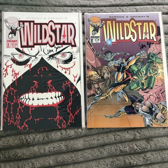 Wildstar Issues #1-2 Image Comics 1993 Signed Superhero Set