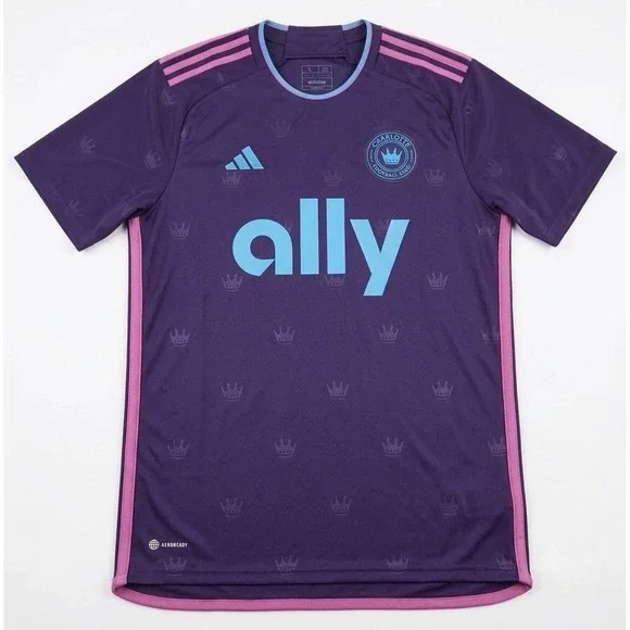 Adidas Soccer Jersey Mens XL Purple‎ Charlotte FC Ally Crown Aeroready Shirt