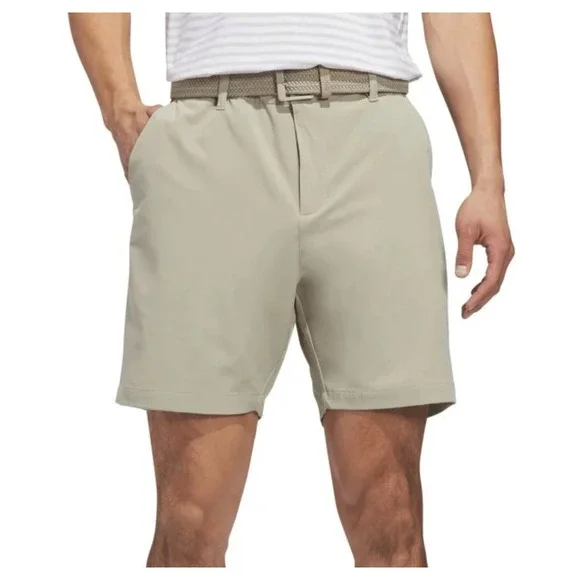 Adidas Golf Performance Shorts Tan Khaki Flat Front Performance Men's 42 GUC