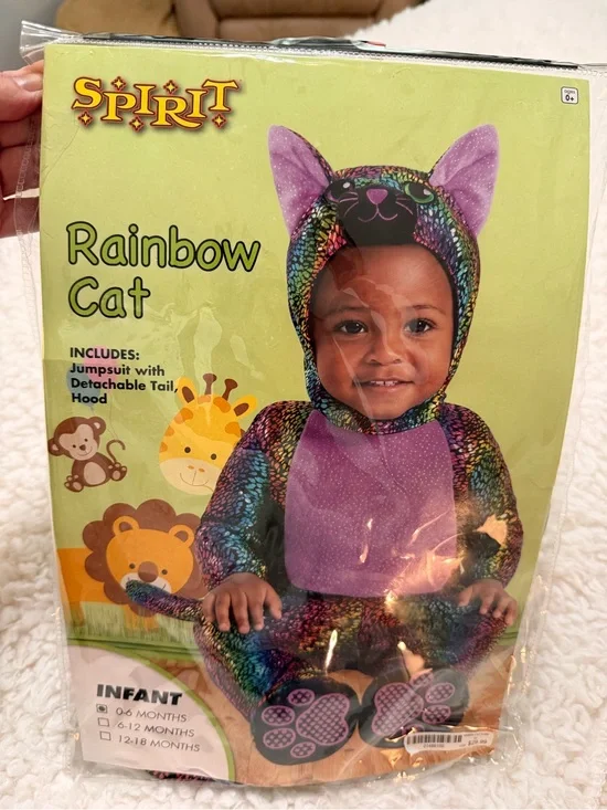 Spirit Rainbow Cat Halloween Costume Sz 0-6mo