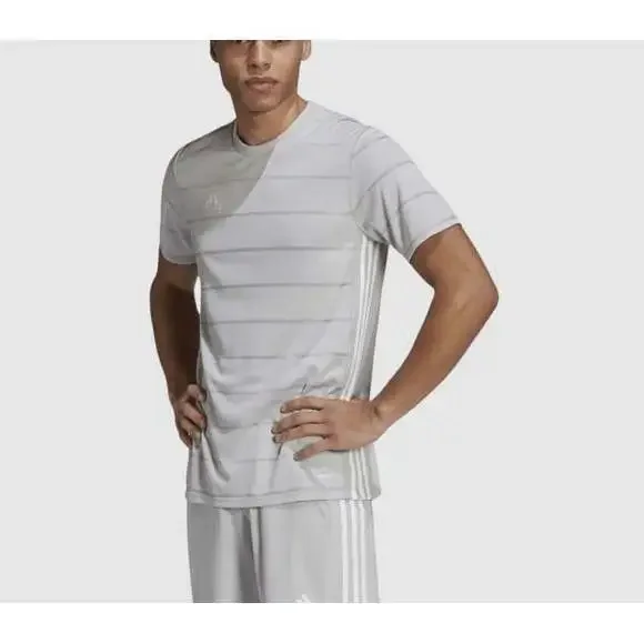 Adidas Men's Gray Campeon 21 Short Sleeve Aeroready Jersey T-shirt Size S