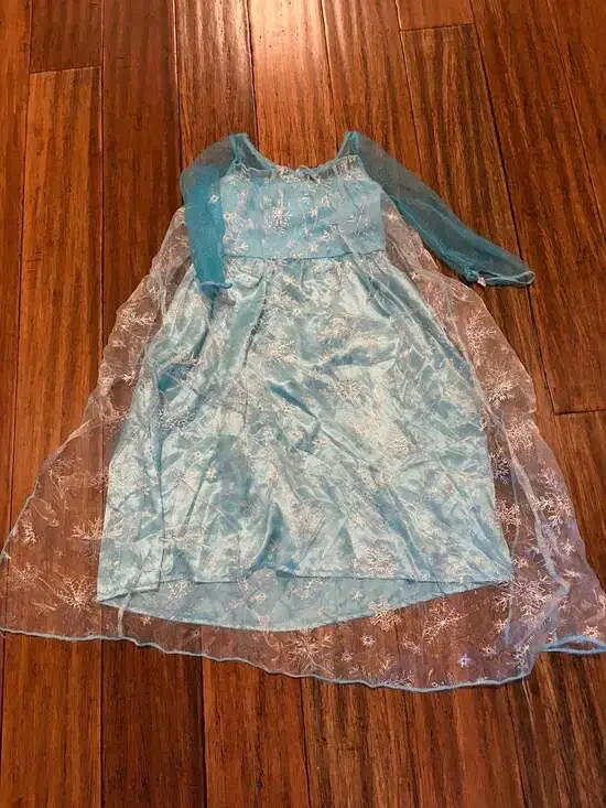 LOEL Frozen Queen Elsa Character Inspired Sequin Mesh Overlay Costume Dress 4T