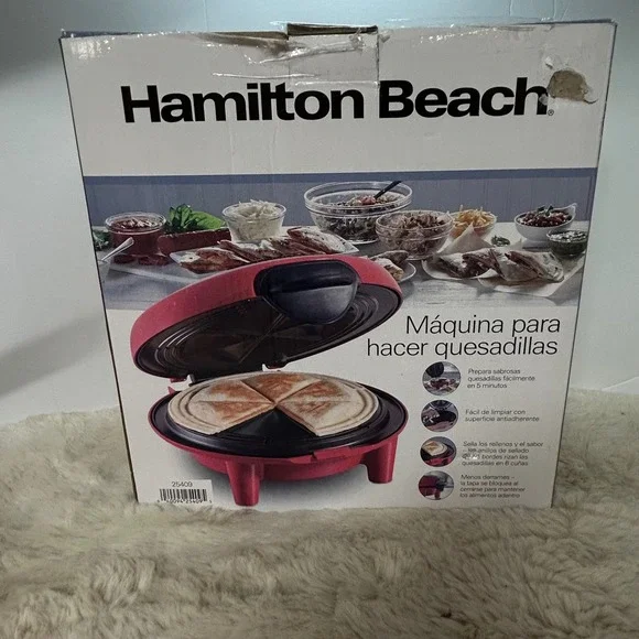 Hamilton Beach‎ Red Electric Quesadilla Maker 900W Nonstick Plates