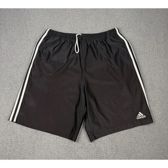 Vintage Adidas Shorts Mens L Black Satin Shiny Dazzle Glanz 90s Y2K Gym Casual