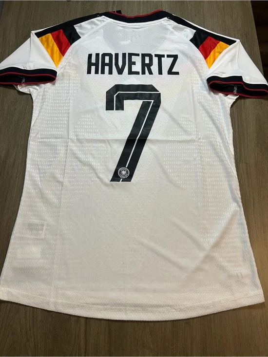 adidas White Havertz #7 Germany Soccer Jersey with Black, Red, Yellow Accents