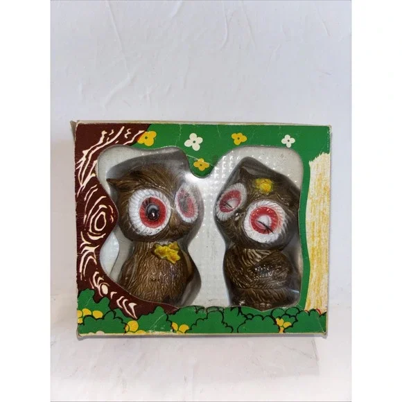 Vtg Angel Owl Salt & Pepper Shakers 3