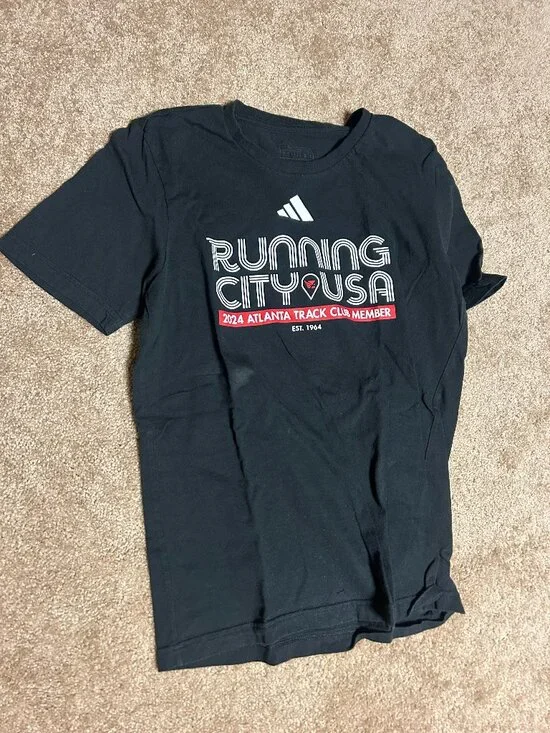 Atlanta Track Club 2024 member t-shirt black adidas small