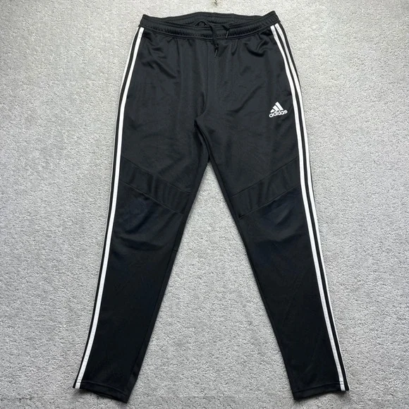 Adidas Tiro 19 Training Pants Mens L Black White Stripe Tapered Climacool Track