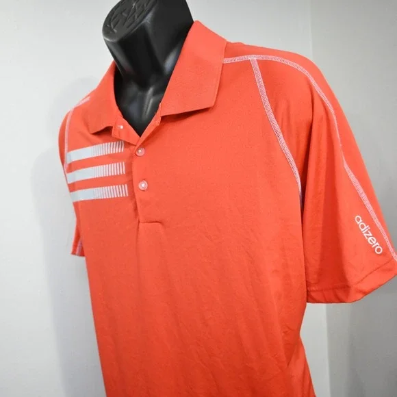 Adidas Golf Polo AdiZero Red Performance Wicking Short Sleeve Mens Size XL‎