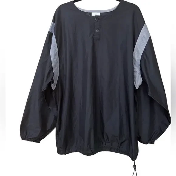 ADIDAS Vintage Windbreaker Pullover Jacket Black Men’s Size XL
