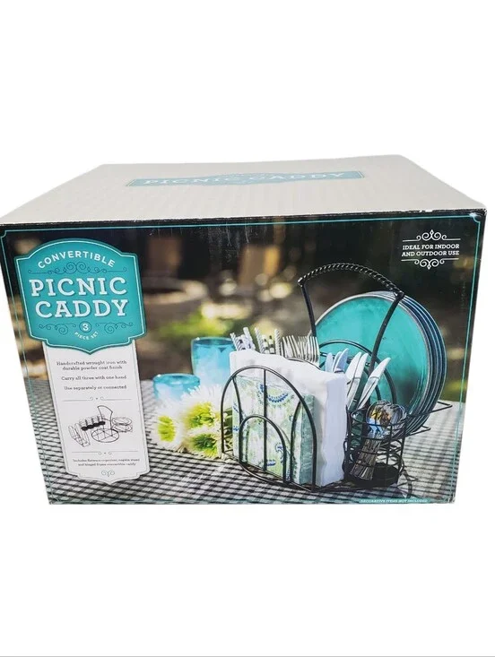 Convertable Picnic Caddy By Giftburg Home Decor Kitchen Silverware Accessories