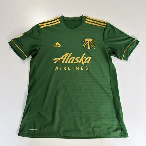 Adidas Portland Timbers Mens Medium M Alaska Climacool MLS Soccer Green Jersey