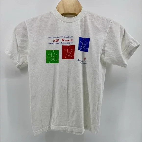 Vintage 2002 Adidas 21st Annual Bancroft Neuro Health 5K Race T-Shirt Size M
