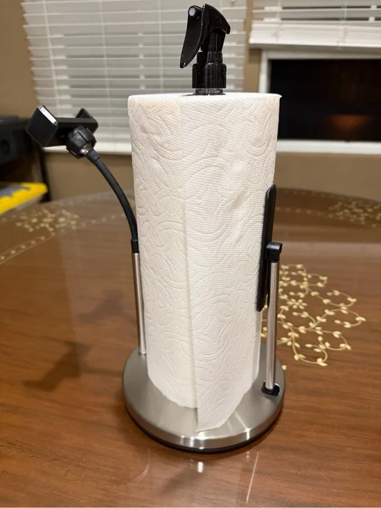 Stainless Steel Paper Towel Holder with Spray Bottle Top