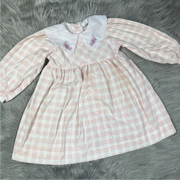 Vintage Oshkosh Bgosh Corduroy Plaid Girls Dress