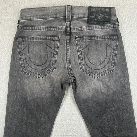 VTG True Religion Bobby Jeans Mens 30 Straight Leg Gray Faded Denim USA Made