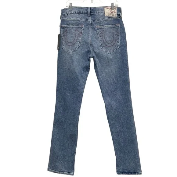 NEW TRUE‎ RELIGION Ricky Straight Jean Light Delightful Wash Relaxed Size 32 x34