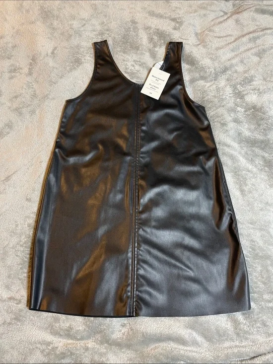 NWT H&M Girls Faux Leather Shift Dress