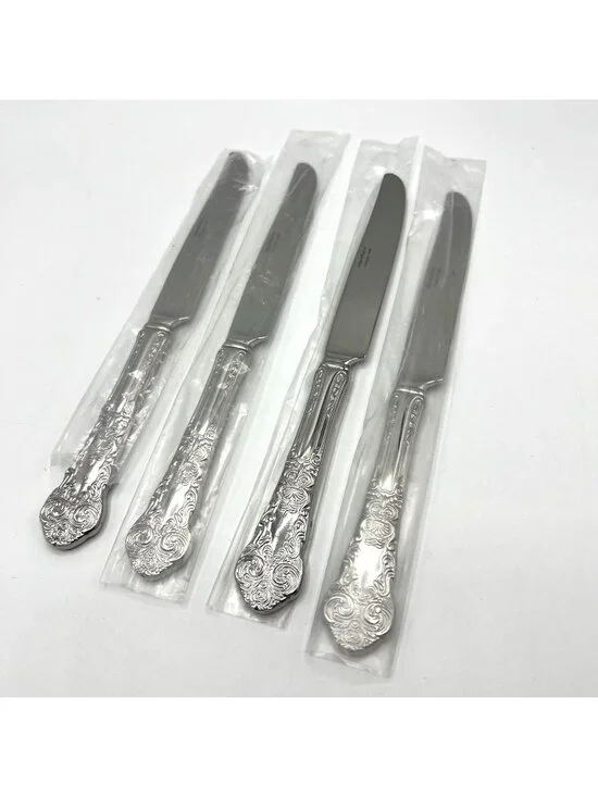 Reed & Barton French Renaissance Dinner Knives Set 4 Stainless Steel Flatware