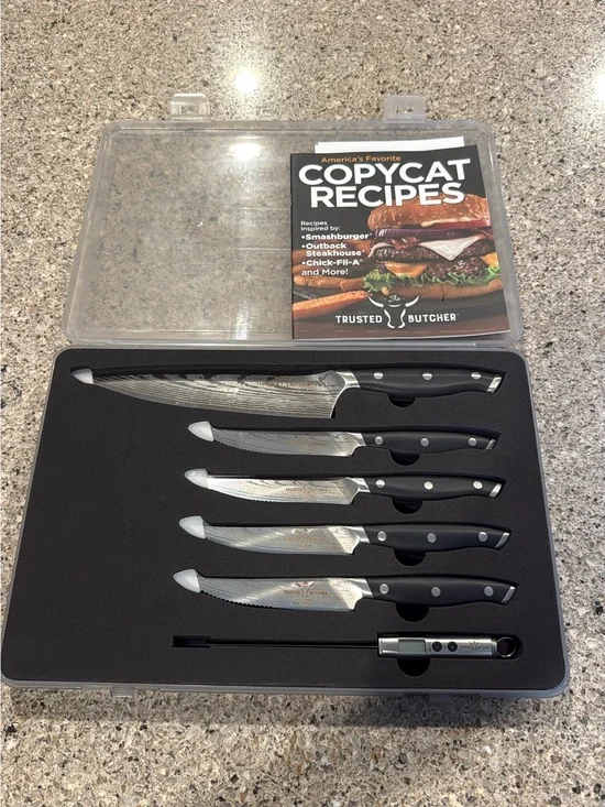 Trusted Butcher 6-Piece Knife Set in Black and Silver