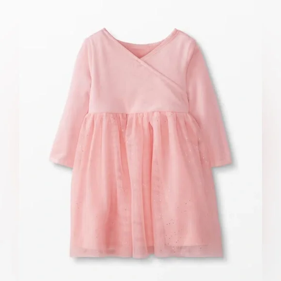 Hanna Andersson Pink Tulle & Velvet Long-Sleeve Party Dress