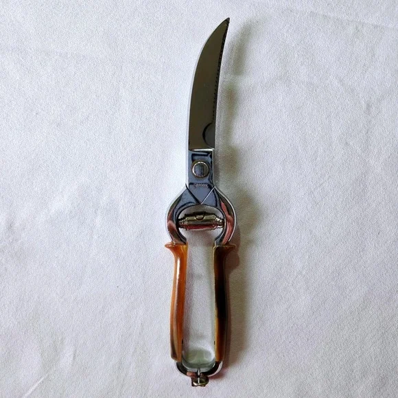 Grasoli Poultry Shears Kitchen 10in Amber Silver‎ Good Vintage Germany