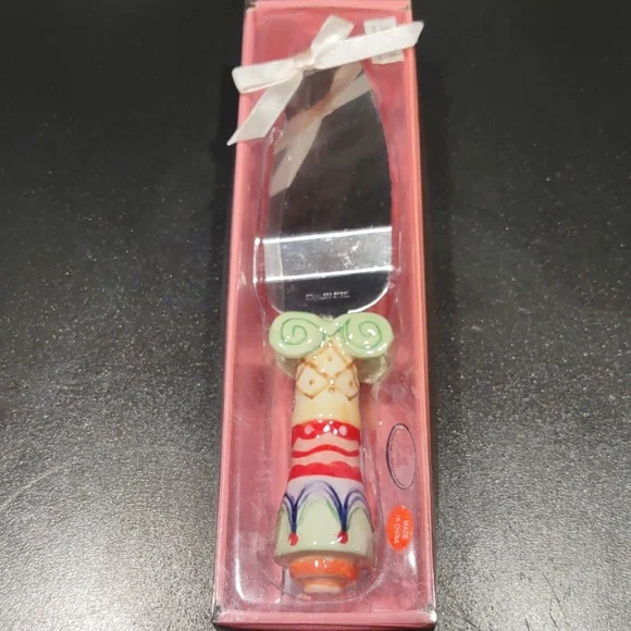 Ceramic, whimsical, stainless steel cake server