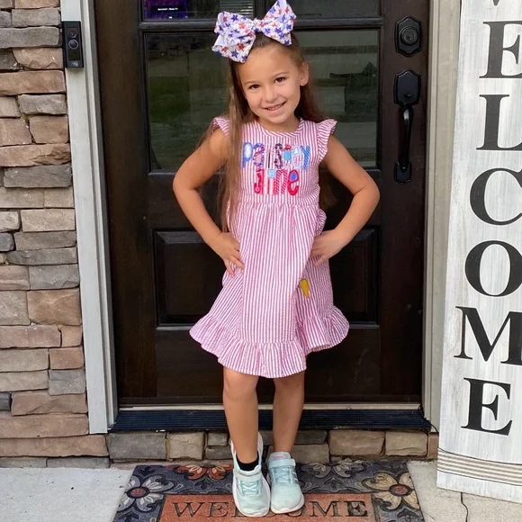 “Paisley Jane” 4th of July Dress with adorable Lady Liberty